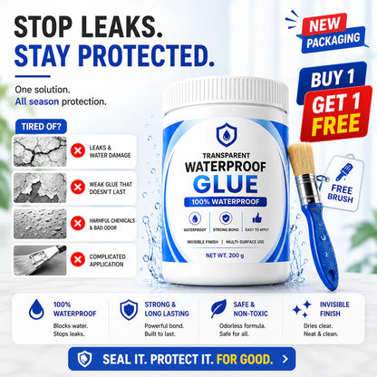 Transparent Waterproof Glue + Free Brush 🔥