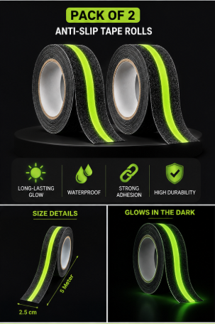 Black with Glow in the Dark Strip 2.5 Mtr Each (Pack of 2)