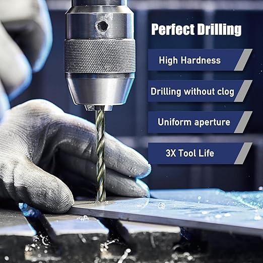 US Imported Premium Multi-Purpose Drill Bit Set for Wood, Iron, Aluminium & Plastic