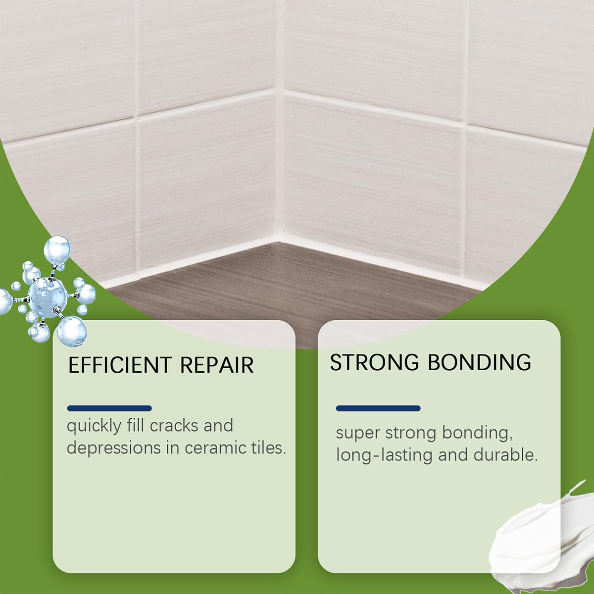 Tile Repair Adhesive, Versatile Heavy-Duty Quick-Drying Grout Repair Filler